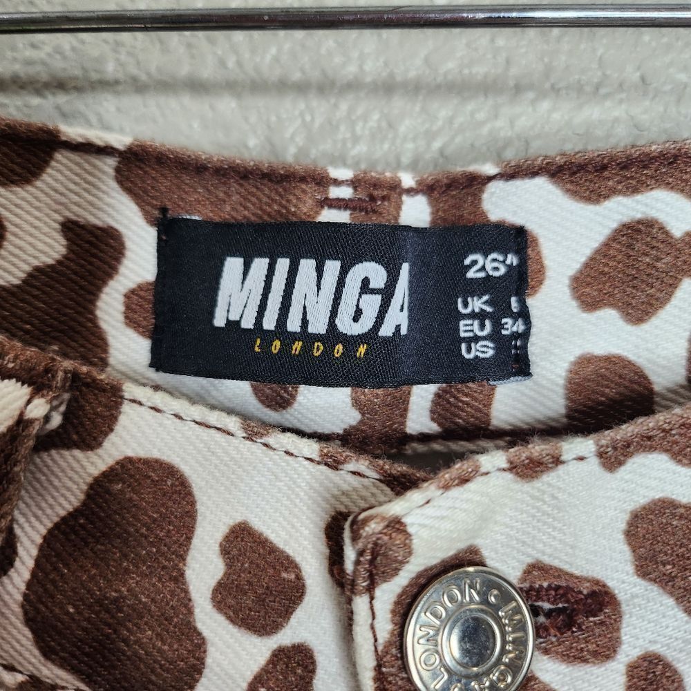 Minga London Brown And White Cow Print Pants — image 3 of 7